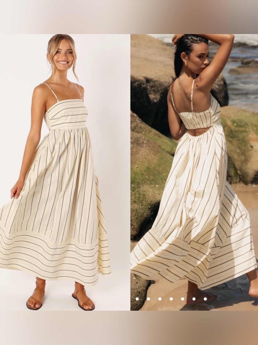 Petal & Pup Striped Cotton Maxi Dress Women’s Size L